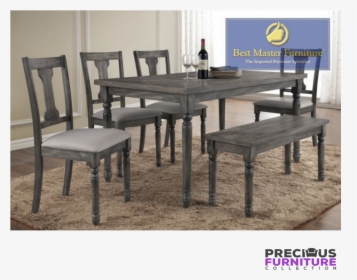 Grey Wood Dining Table & Chairs , Png Download - Dining Set Weathered Gray, Transparent Png, Transparent PNG