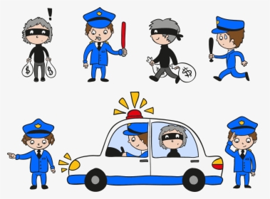 Transparent Police Uniform Clipart - Police Car Cartoon Drawing, HD Png Download, Transparent PNG