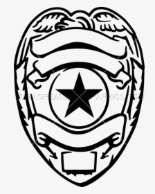 Transparent Police Siren Png - Police Badge Clipart Black And White, Png Download, Transparent PNG