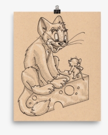 Tom And Jerry Art Print - Sitting, HD Png Download, Transparent PNG