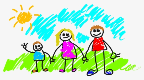 Stick Figure Family Clip Arts - Family Kid Drawing, HD Png Download, Transparent PNG