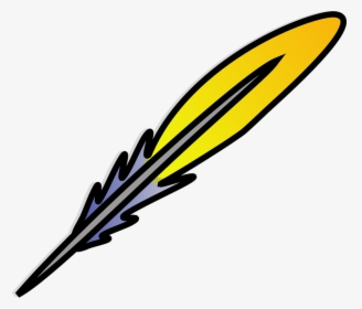 Feather, Quill, Writing, Yellow, Pen, Antique - Feather Clip Art, HD Png Download, Transparent PNG