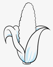 Corn Stalk Clipart Black And White , Transparent Cartoons - Draw A Corn  Stalk, HD Png Download , Transparent Png Image - PNGitem