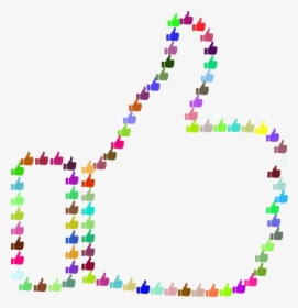 Prismatic Thumbs Up Fractal Outline - Thumbs Up Text, HD Png Download, Transparent PNG