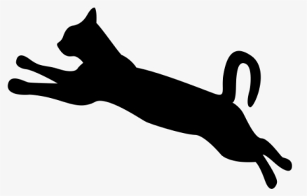 Cat Dog Silhouette Clip Art - Cat Jumping Clipart Black And White, HD Png Download, Transparent PNG