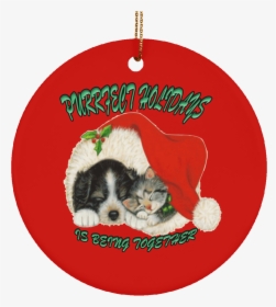 Christmas Dog And Cat Clip Art , Transparent Cartoons - Dog And Cat Christmas, HD Png Download, Transparent PNG