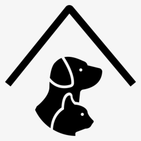 Pet Hotel Sign With A Dog And A Cat Under A Roof Line - Pet Friendly Icon Png, Transparent Png, Transparent PNG