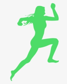 Woman Running Silhouette Pink, HD Png Download, Transparent PNG