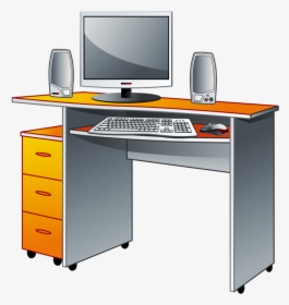 Drawing Computers Desk - Office Vector, HD Png Download, Transparent PNG