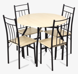 Metal Cheap Modern Dining Set Table And Four Chairs - Table And Chair Png, Transparent Png, Transparent PNG