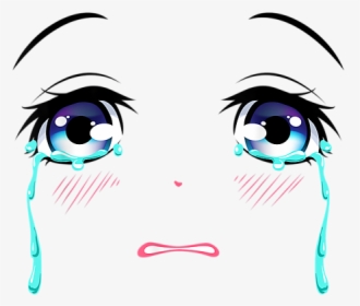Closed Crying Anime Eyes, HD Png Download, Transparent PNG