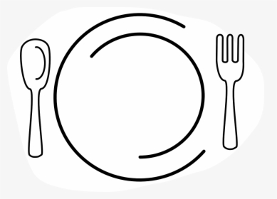 Food Plate Black And White, HD Png Download, Transparent PNG