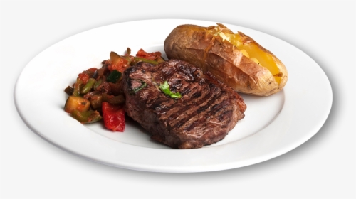 Transparent Steak And Potatoes Clipart - Grilled Meat In Plate Png, Png Download, Transparent PNG