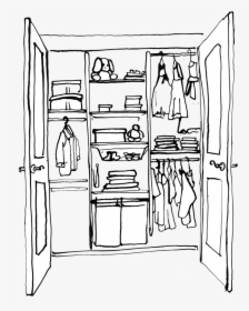 Clothes Closet Clipart - Clothes Closet Clipart Black And White, HD Png Download, Transparent PNG