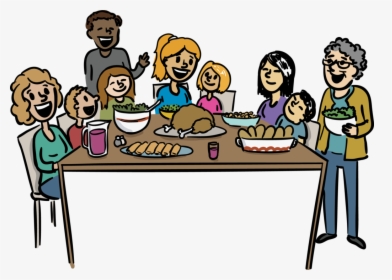 Large Size Of Thanksgiving - Family Thanksgiving Dinner Clip Art, HD Png Download, Transparent PNG