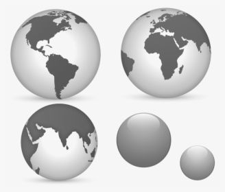 Earth, Globe, Planet, Glass, Transparent, Background - Simple Black And White Globe, HD Png Download, Transparent PNG