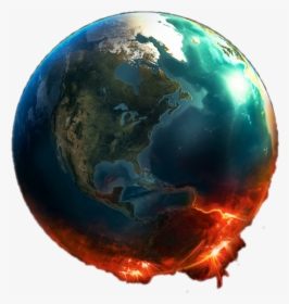Global Warming Earth Png , Png Download - Earth On Fire Png