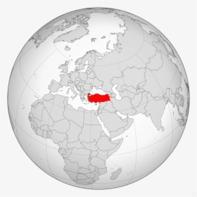 Turkey Map Globe Transparent Background Middle East - Turkey Orthographic Projection, HD Png Download, Transparent PNG