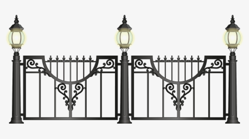 Jpg Transparent Download Street Light Fence Lantern - Fence, HD Png Download, Transparent PNG
