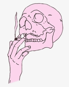 #skull #smoke #tumblr #pink #skullsmoke #png #aesthetic - Pink Skeleton Smoking, Transparent Png, Transparent PNG