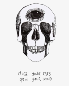 #caveira #tumblr #frases #skull #phrases - Eyes Closed Third Eye Open, HD Png Download, Transparent PNG