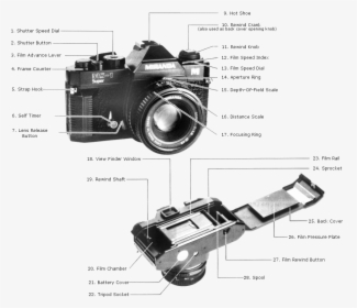 Miranda Ms-1 Super Name Of Parts - Film Camera Parts Names, HD Png Download, Transparent PNG