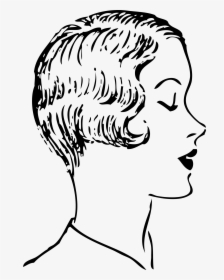 Woman S Bob Haircut 1 Clip Arts - Cut Hair Clip Art Black And White, HD Png Download, Transparent PNG