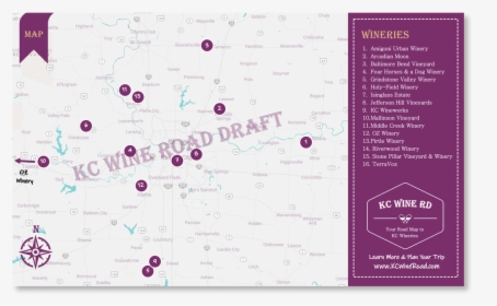 Kansas City Wine Road Map - Handwriting, HD Png Download, Transparent PNG