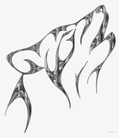 Silver Wolf Animal Free - Line Drawing Wolf Head, HD Png Download, Transparent PNG