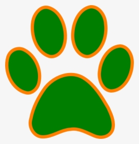 Cougar Paw Print - Green And Orange Paw Print, HD Png Download, Transparent PNG