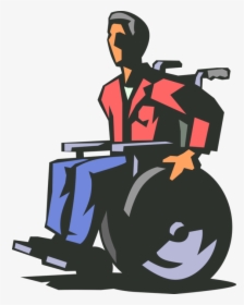Vector Illustration Of Disabled Man In Handicapped - Transparent Disabled Wheelchair Png, Png Download, Transparent PNG