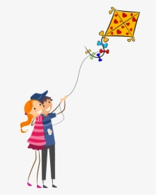 Girl Flying A Kite Clipart - Fly A Kite Clipart Png, Transparent Png, Transparent PNG