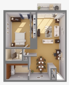 One Bedroom Apartments In Rockville - Floor Plan, HD Png Download, Transparent PNG