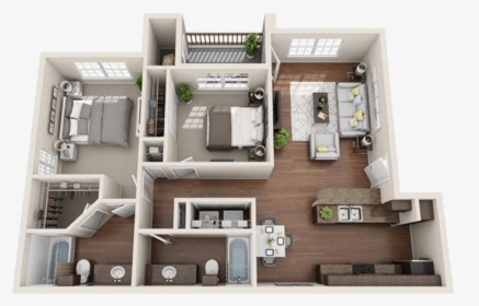 Spacious Two Bedroom Apartment At The Blvd At Medical - Floor Plan, HD Png Download, Transparent PNG
