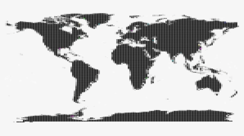 World Map Globe Outline Maps - Flat Earth Map Black And White, HD Png Download, Transparent PNG