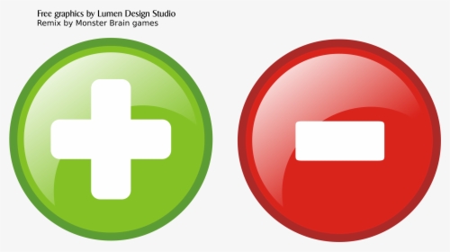 Glass Buttons Remix Clip Arts - Green Plus Red Minus, HD Png Download, Transparent PNG