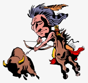 Transparent Indian Ox Png - American Indian Cartoon Clipart, Png Download, Transparent PNG