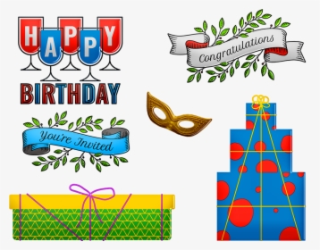 Birthday Items, Gifts, Cake, Happy Birthday, Tag, HD Png Download, Transparent PNG