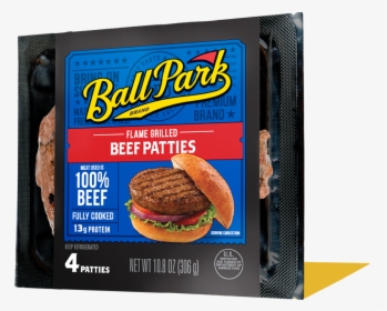 Flame Grilled Beef Patties - Ball Park Franks, HD Png Download, Transparent PNG
