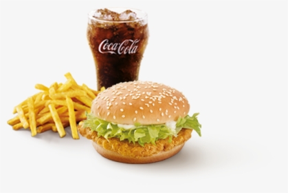 Chicken Burger Fries Coke, HD Png Download, Transparent PNG