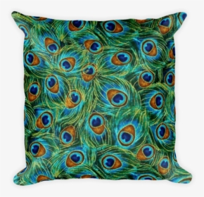 Beautiful Peacock Feather Square Pillow - Timeless Treasures Peacock, HD Png Download, Transparent PNG
