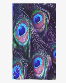 Peacock Feather Custom Towel 16 X28 - Peacock Feather Purple, HD Png Download, Transparent PNG