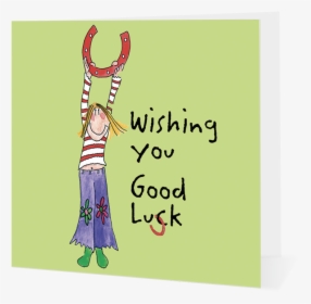 Good Luck Girl Holding A Horseshoe - Bent As You Fall Guy, HD Png Download, Transparent PNG