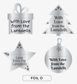 *christmas* Foil Gift Labels - Christmas Tree, HD Png Download, Transparent PNG