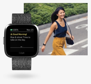 Versaproject 01 - Fitbit Versa On Woman, HD Png Download, Transparent PNG