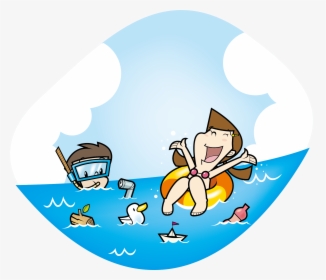 Swimming Clip Art - Swim In The Sea Clipart, HD Png Download, Transparent PNG
