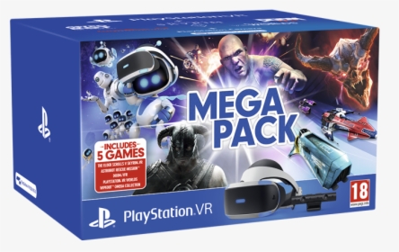 Playstation Vr Headset Mega Pack Incs 5 Games - Vr Bundle Mega Pack, HD Png Download, Transparent PNG