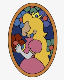 Clip Art Library Download Peaches Drawing Super Mario - Mario 64 Princess Peach Stained Glass, HD Png Download, Transparent PNG