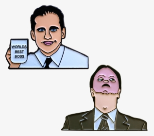 Yyy Asst To The Regional Manager Pin Set - Michael Scott Cartoon Drawing, HD Png Download, Transparent PNG