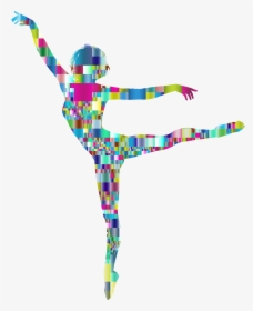 Ballet Dancer Mosaic Silhouette Woman - Transparent Background Dancing Png, Png Download, Transparent PNG